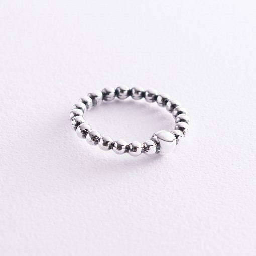 Серебряное кольцо "Шарики" с чернением 112533
