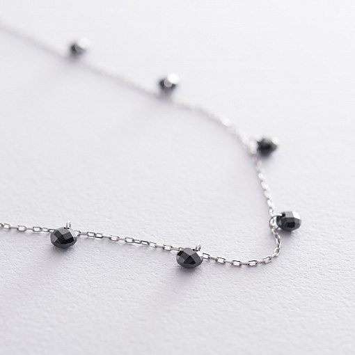 Кольє в сріблі з чорними каменями 18873 3