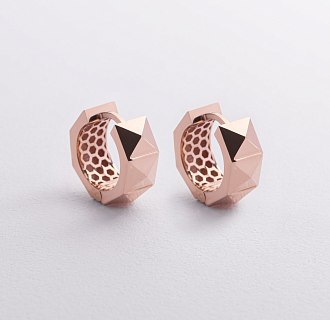 Серьги - кольца "Claire" в красном золоте с09380