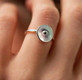 Серебряное кольцо "Всевидящий глаз" 112647гл №4