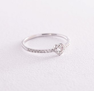Золотое кольцо "Сердечко" с бриллиантами кб0462ca №2