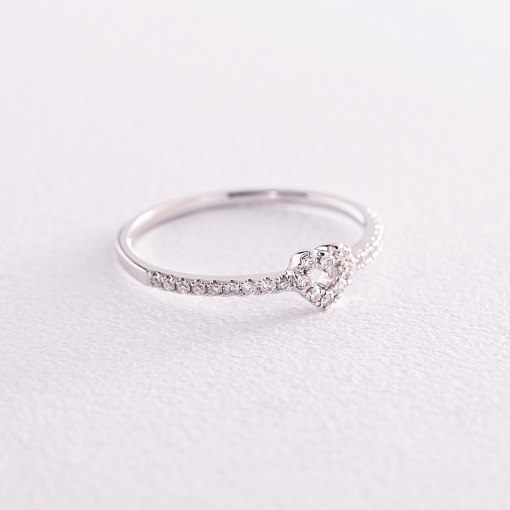 Золотое кольцо "Сердечко" с бриллиантами кб0462ca 2