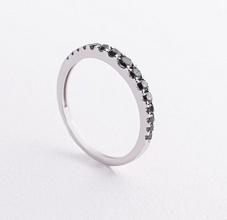 Золотое кольцо с черными бриллиантами кб0657ca