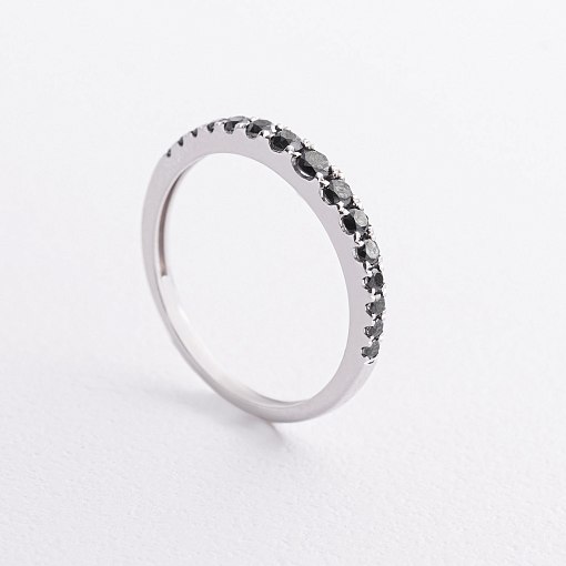 Золотое кольцо с черными бриллиантами кб0657ca
