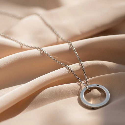 Серебряное кольцо ручной работы "Счастье" с фианитом 112125 14