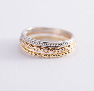 Кольцо "Шарики" в желтом золоте к06633 №11