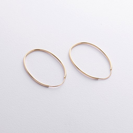 Овальні сережки у жовтому золоті с08859 2