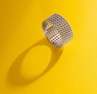 Кольцо "Рейчел" с шариками (белое золото) к07356 №10