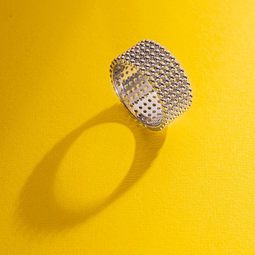 Кольцо "Рейчел" с шариками (белое золото) к07356 10