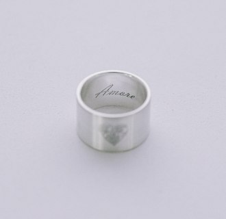 Серебряное кольцо с гравировкой "Волны любви" 112143л №5