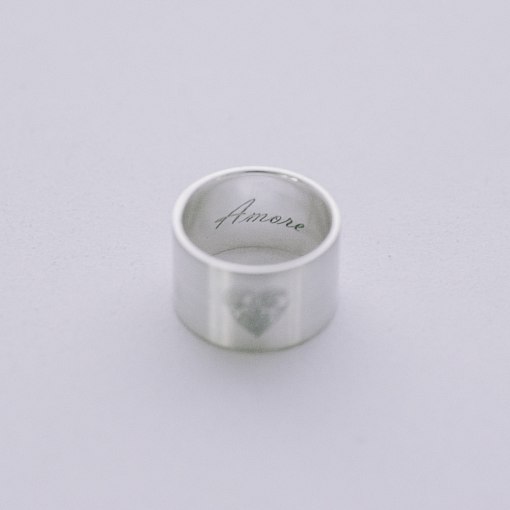 Серебряное кольцо с гравировкой "Волны любви" 112143л 5