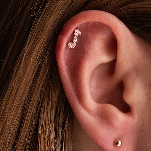 Одиночна золота сережка для хелікса 