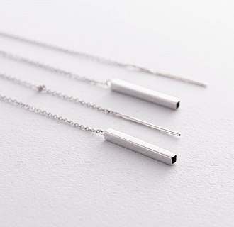Срібні сережки - протяжки 580087с №4