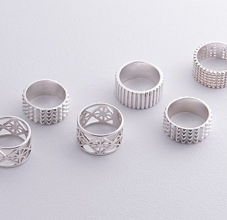 Серебряное кольцо "Рейчел" с шариками 112661 №12