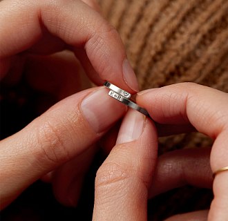 Серебряное кольцо "Твоя история" для гравировки 112283 №8