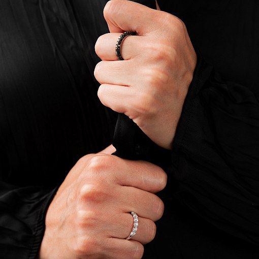 Золотое кольцо с черными бриллиантами кб0245sth 2