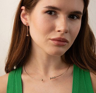 Колье - чокер "Emilia" (красное золото) с шариками кол02601 №6