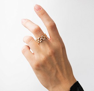 Кольцо "Charlie" в красном золоте к08370 №6