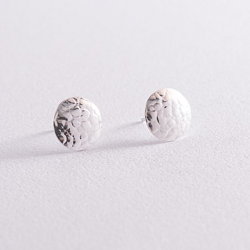 Серебряные серьги - пусеты "Теона" (1.2 см) 123185