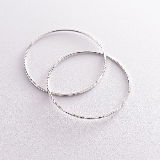 Серьги - кольца в белом золоте (5.4 см) с07149