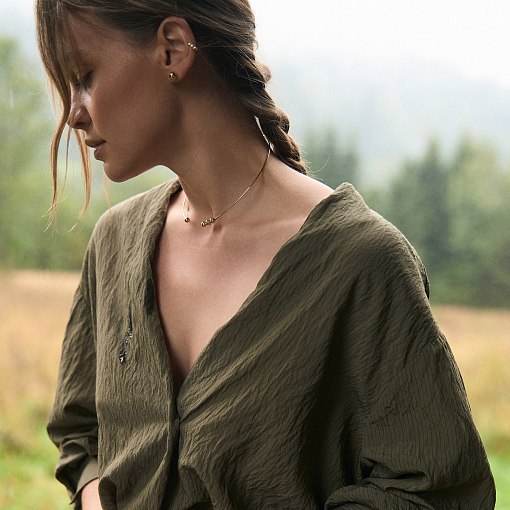 Серьги - пусеты "Шарики" в желтом золоте (0.7 см) с06892 22