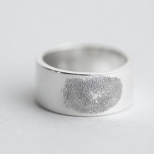 Кольцо Отпечаток в серебре 112126о