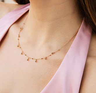 Колье "Шарики" в красном золоте кол02613 №4