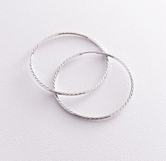 Сережки - кільця в білому золоті (4.6 см) с07142