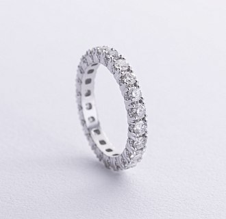 Кольцо с дорожкой бриллиантов (белое золото) 227701121