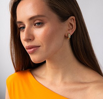 Серьги - кольца "Claire" в желтом золоте с08949 №2