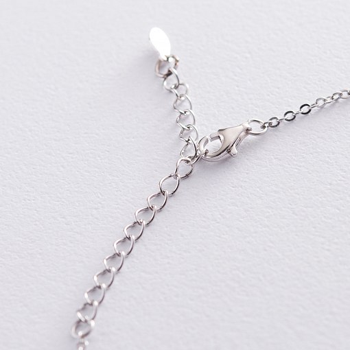 Серебряное колье "Клевер" (эмаль) 181011 2