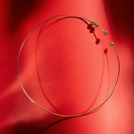 Колье - чокер "Emilia" (желтое золото) с шариками кол02615 9