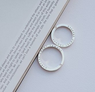 Серебряное кольцо ручной работы "Счастье" с фианитом 112125 №7