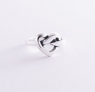 Серебряное кольцо "Сердце" с чернением 112534