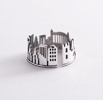 Серебряное кольцо "Мой город"  3937 №4