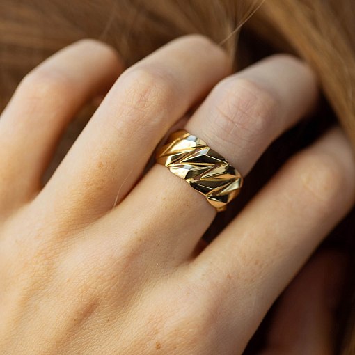 Широкое кольцо "Odette" в желтом золоте к07956 5
