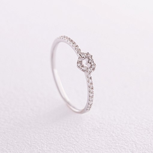 Золотое кольцо "Сердечко" с бриллиантами кб0462ca