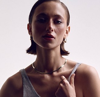 Серьги "Хельга" с шариками (желтое золото) с08233 №12