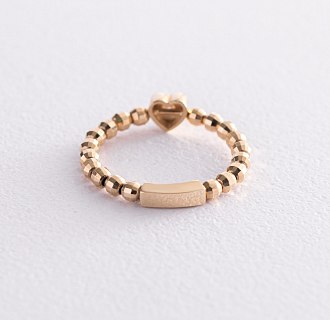 Золотое кольцо с сердечком (фианит) к06182 №4