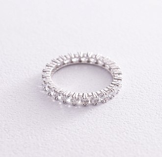 Кольцо "Paris" с дорожкой камней в белом золоте к07202 №11