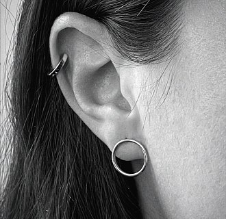 Золотая моносерьга для хеликса с08838 №2