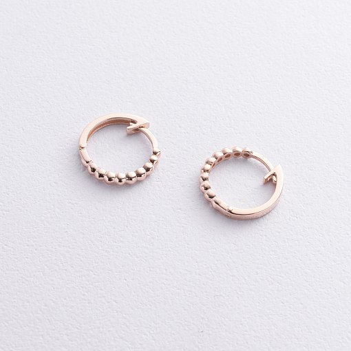 Сережки - кільця в червоному золоті (кульки) с09043 3