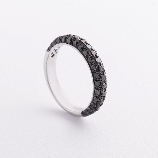 Золотое кольцо с черными бриллиантами кб0245sth