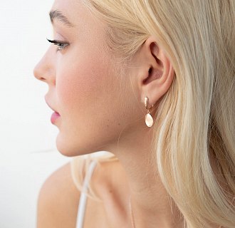 Серьги "Монетки" в красном золоте с07623 №6