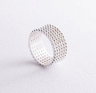 Серебряное кольцо "Рейчел" с шариками 112661 №2
