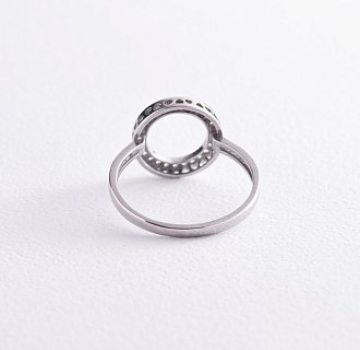 Серебряное кольцо "Круг с сердечками" (фианиты) 3956 №5