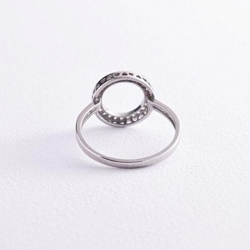 Серебряное кольцо "Круг с сердечками" (фианиты) 3956 5