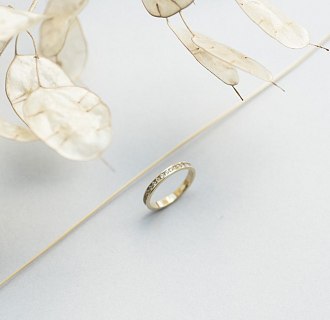 Золотое женское кольцо с фианитами к02952 №3