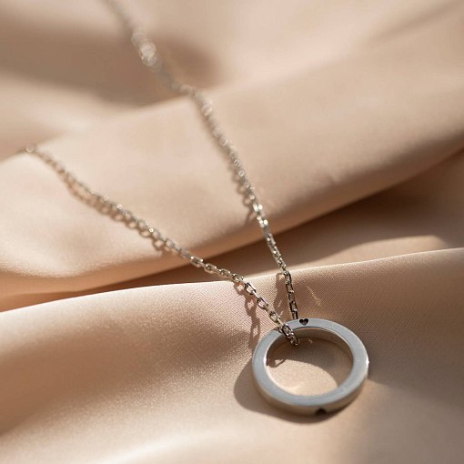 Серебряное тонкое кольцо с гравировкой 112187 15