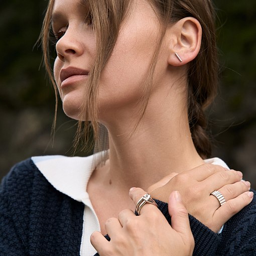 Золотые серьги-пусеты "Минимум" (круглые) с06684 7